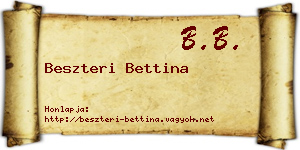 Beszteri Bettina névjegykártya